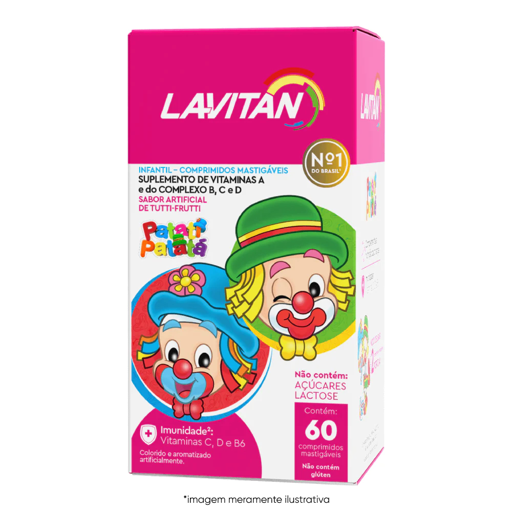 Vitamina Infantil Lavitan Sabor Tutti Frutti 60Cpr - Cimed
