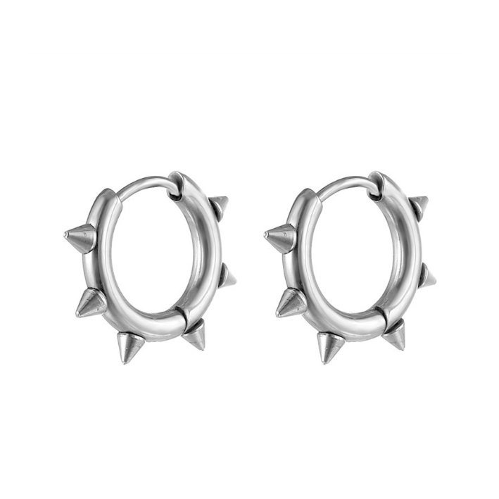 Brinco Argola Spike - Espinhos em Aço Cirúrgico Unissex