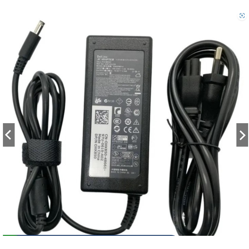 Fonte Carregador para Notebook Dell 19.5V 3.34A 65W Plug 4.5x3.0mm com Cabo Força