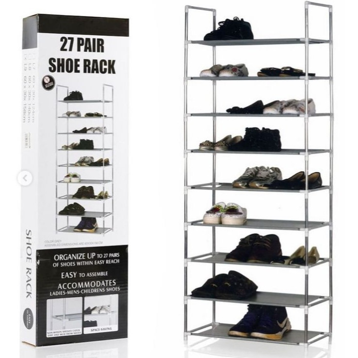 Sapateira Vertical 9 Andares Organizador Prático 27 Pares Desmontável Envio Agora