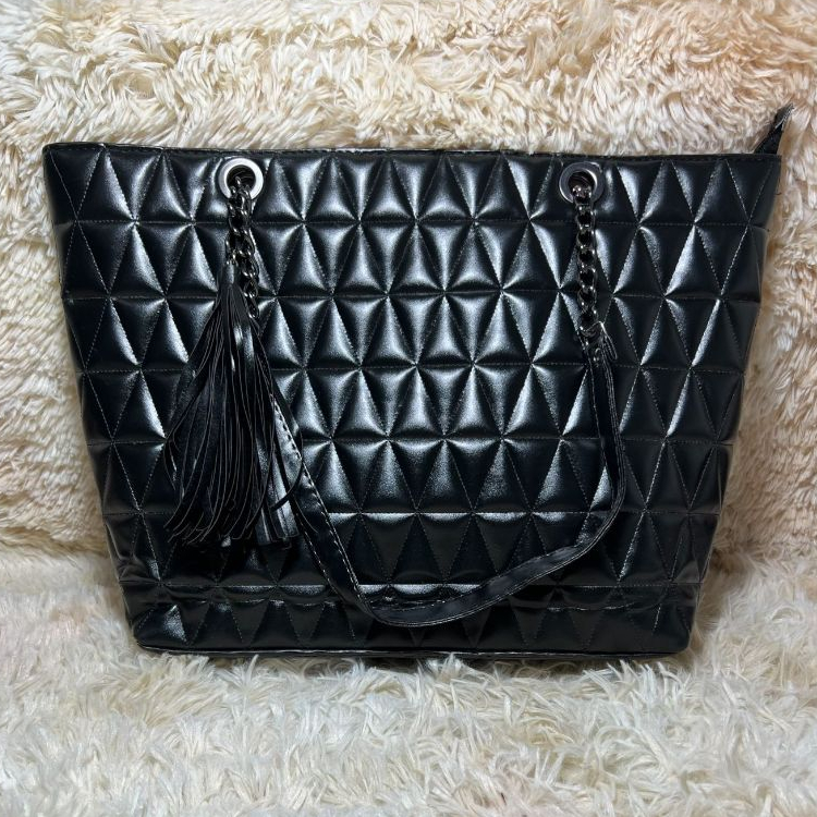 Bolsa G Sacola bordado triangulo com corrente Tote