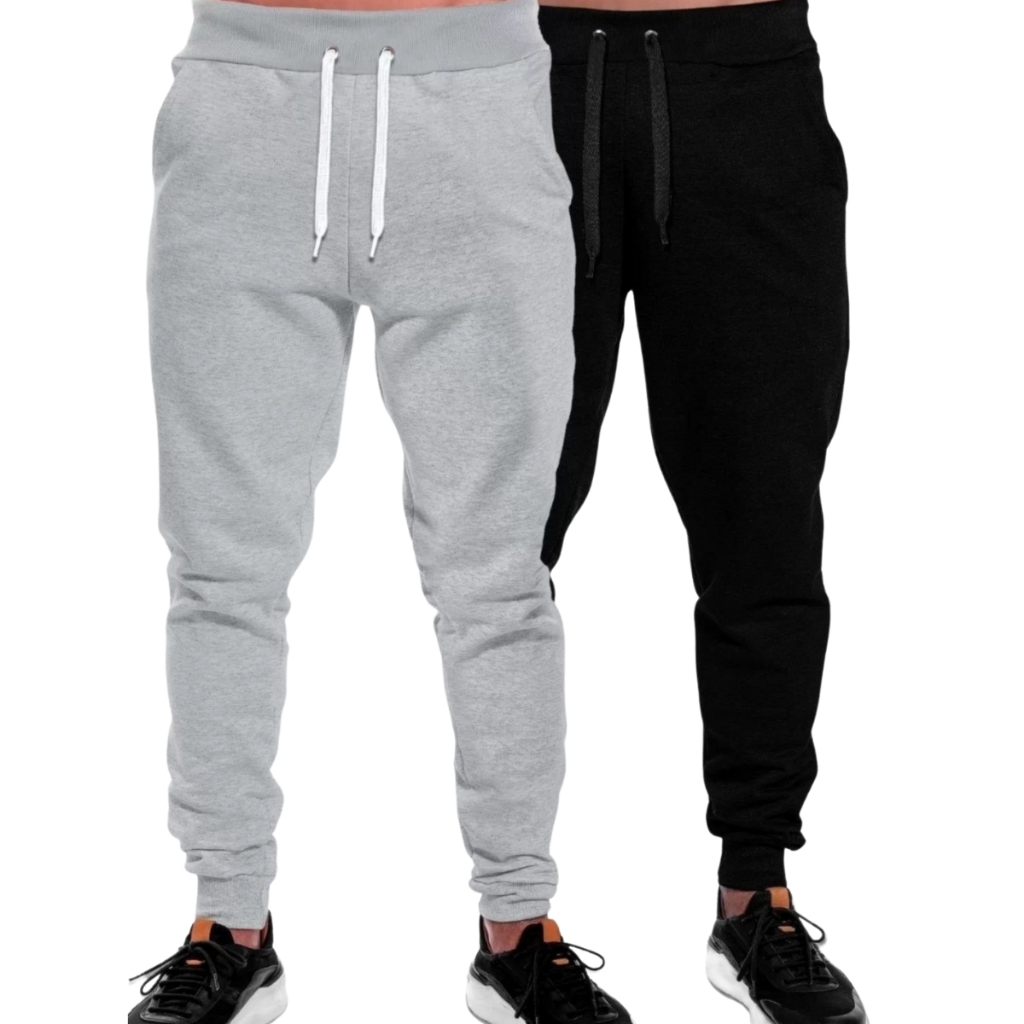 Calça Masculina/Feminina Moletom Peluciada Flanelada Estilo Lisa slim Basica Com Bolso