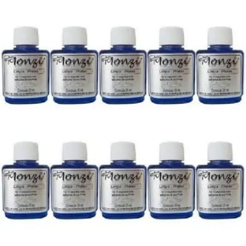 Kit 10 Limpa Pratas Monzi de 35 ml Original