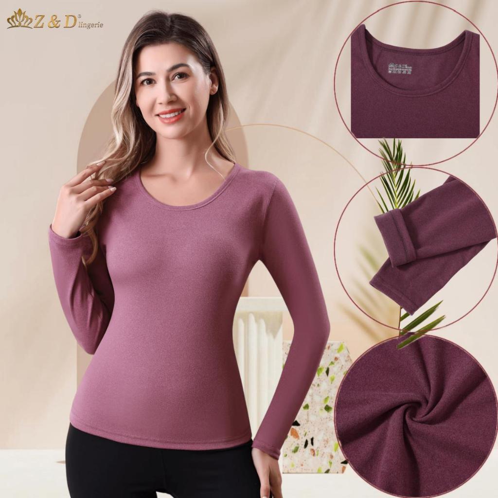 Blusa Térmica Feminina Segunda Pele Manga Larga Dupla Camada Aveludada Z&D DRNY02