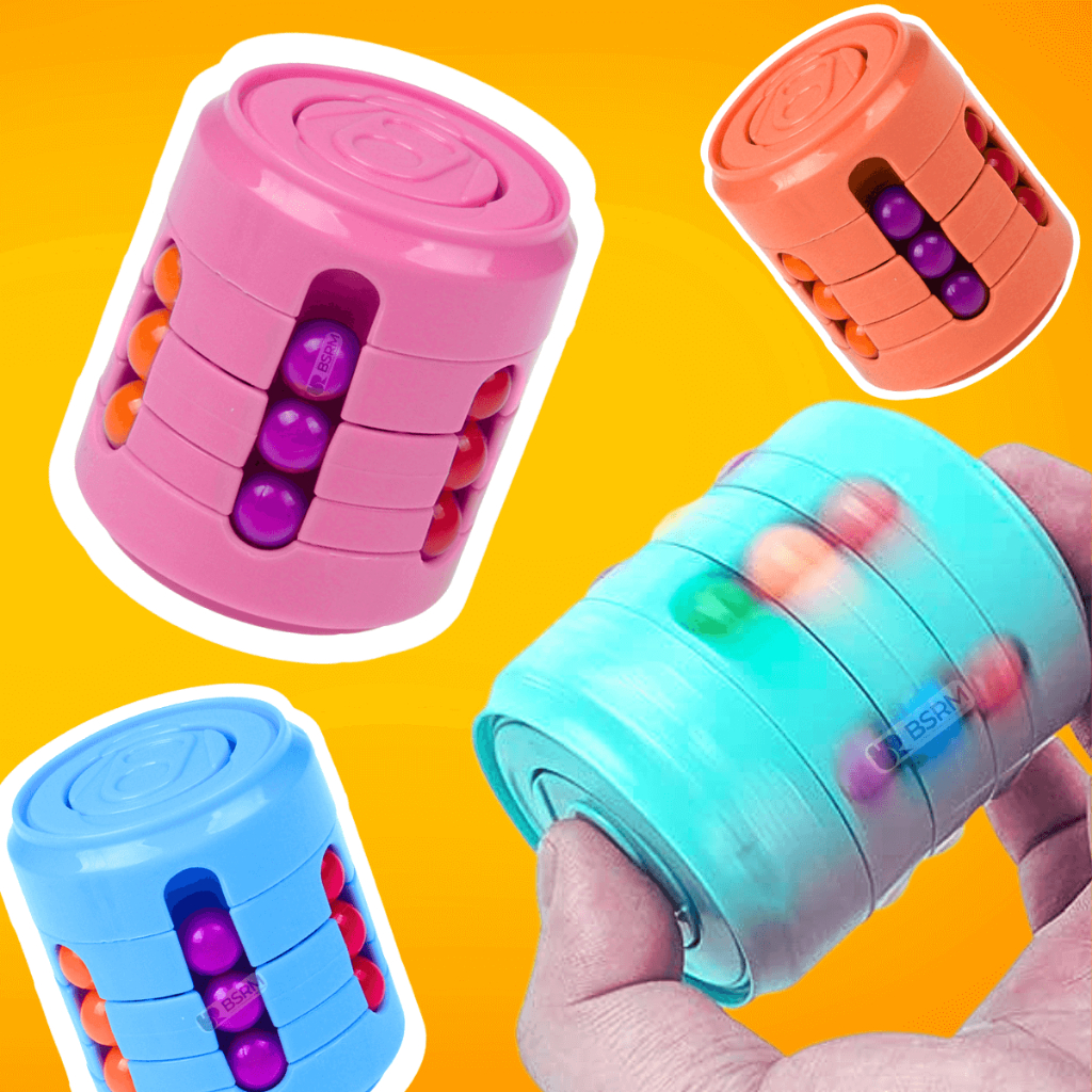 Brinquedo fidget toys hand spinner cubo mágico cilindro magico 4D latinha mágica Brinquedos anti stress 2 em 1 criança 3 anos Chaveiro lembrancinha festa infantil presente menino menina