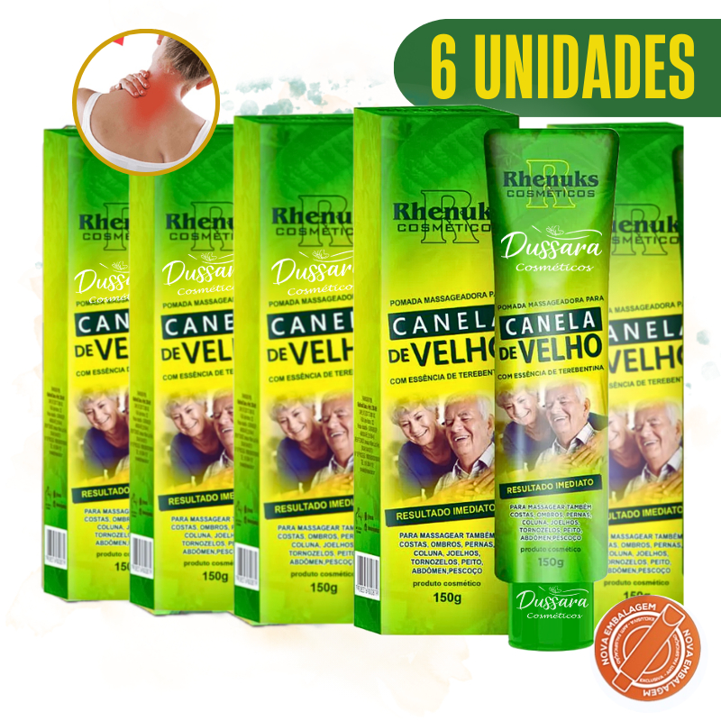 KIT com 6 Pomada de Massagem Corporal Canela de Velho Rhenuks - 150 g - Resultado Imediato