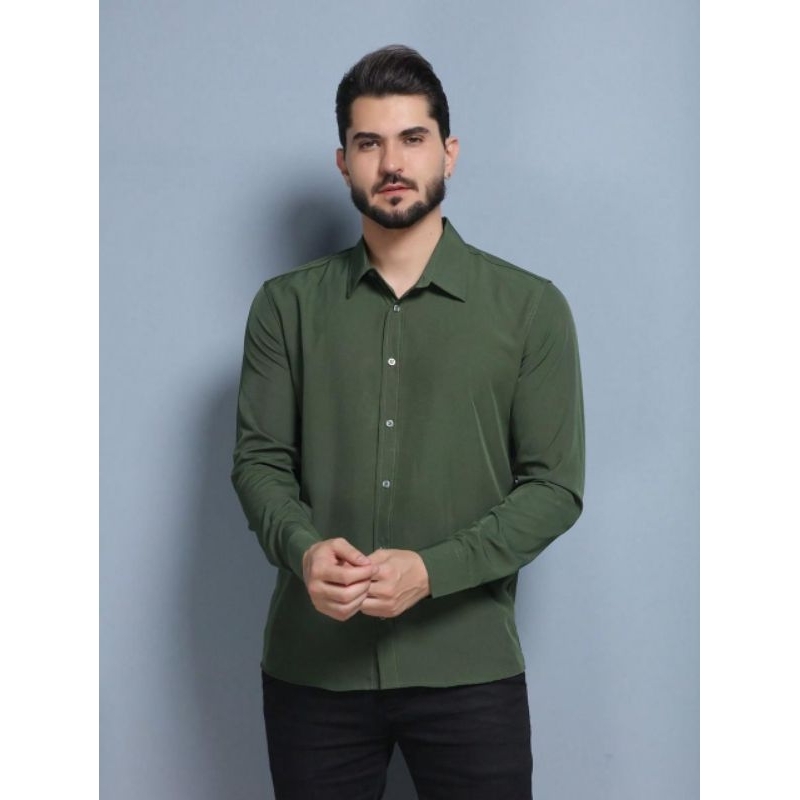 camisa social manga longa slim fit Microleve com elastano não amassa