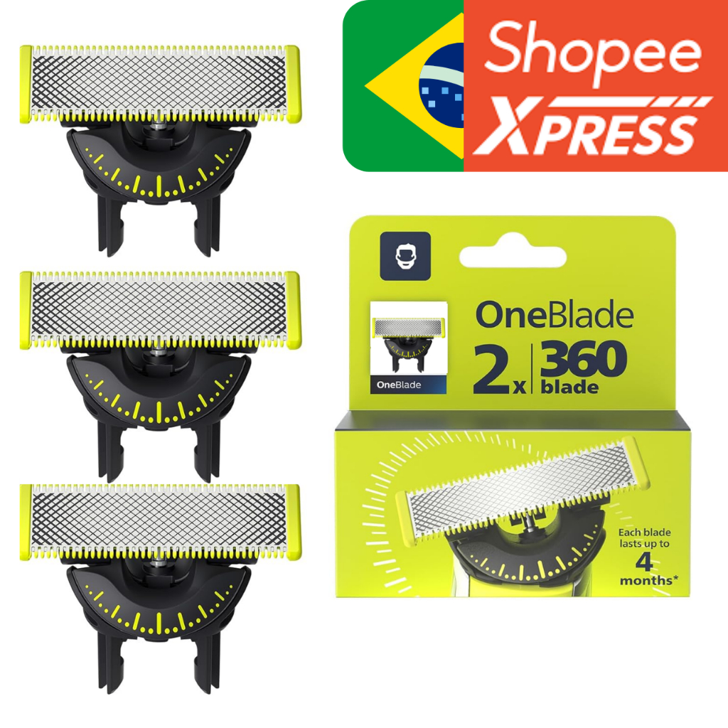Lâmina Refil 360 Para Barbeador Philips OneBlade e OneBlade Pro - QP2510, QP2521, QP2522, QP2530, QP6510 e QP6520.