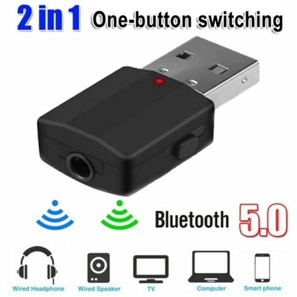 Receptor e transmissor de áudio para TV Bluetooth 2 Em 1 Bt 5.0 USB