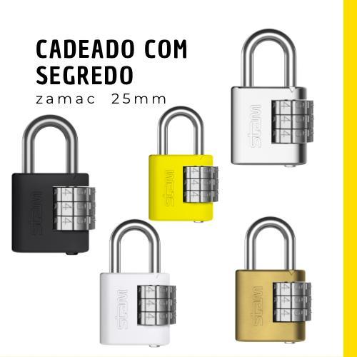 Cadeado Com Segredo Cores P/ Malas / Armários / Portas 25mm Stam
