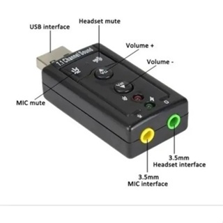 Placa De Som Usb 7.1 Canais Adaptador Audio Fone De Ouvido