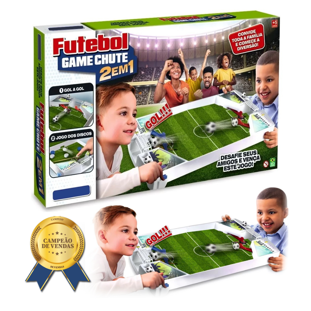 Futebol de Botão Mesa 2 em 1 Brinquedo Infantil Menino Tabuleiro Gol Peteleco Pinball Pregobol Bola