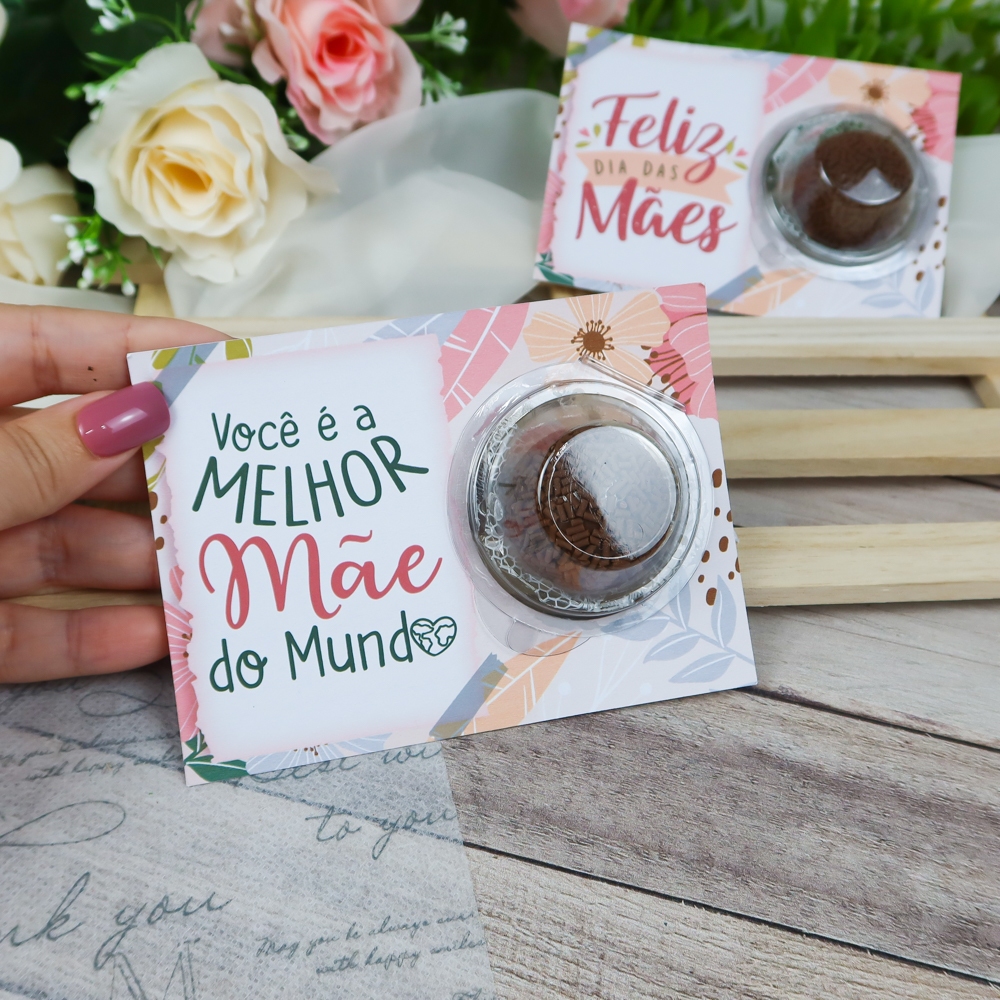 30 unid Cards Cartões Dia das Mães porta blister para mimo lembrancinha Evento Empresa Cliente