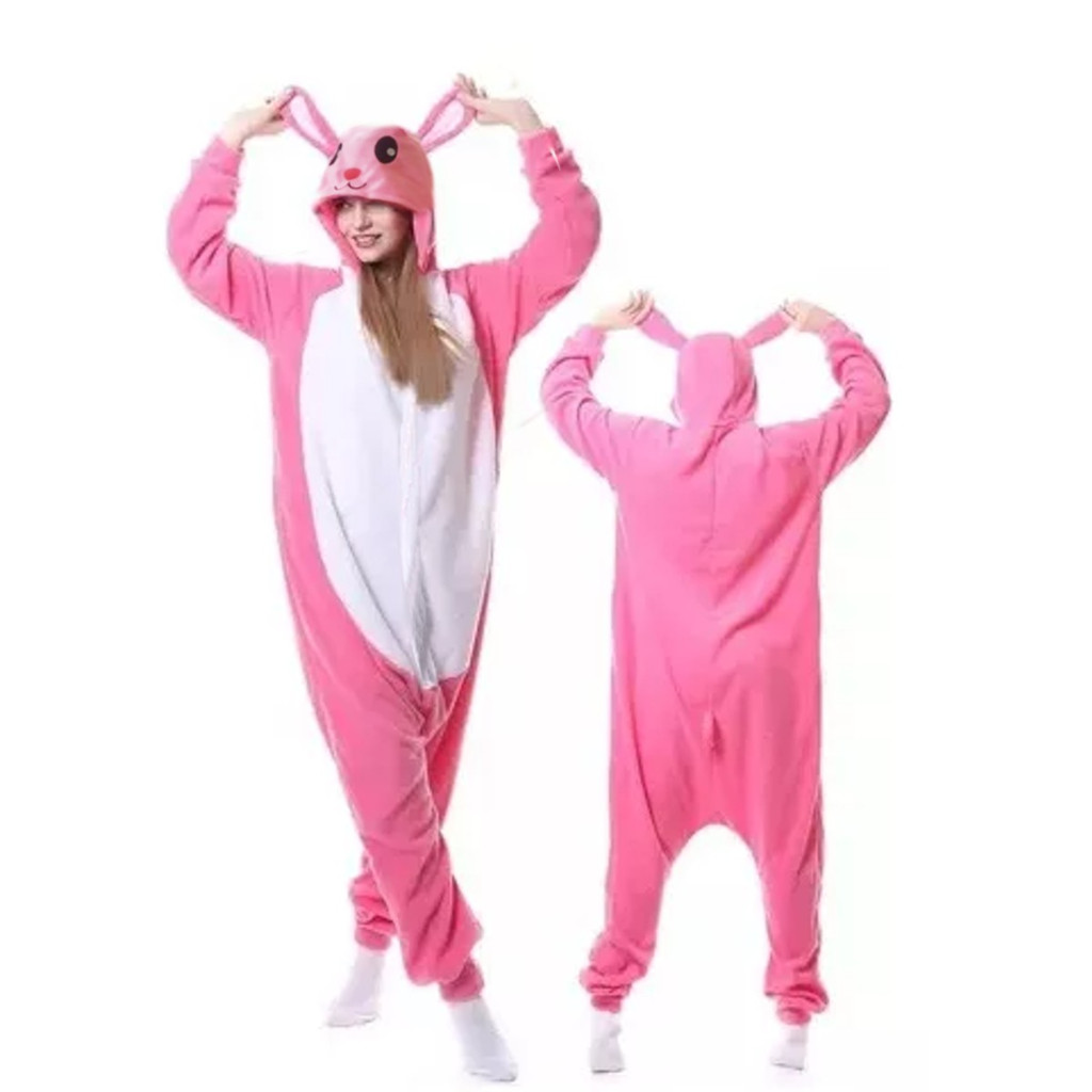 PIJAMA KIGURUMI COELHO PÁSCOA FANTASIA CRIANÇA ROSA AZUL PROMOÇÃO