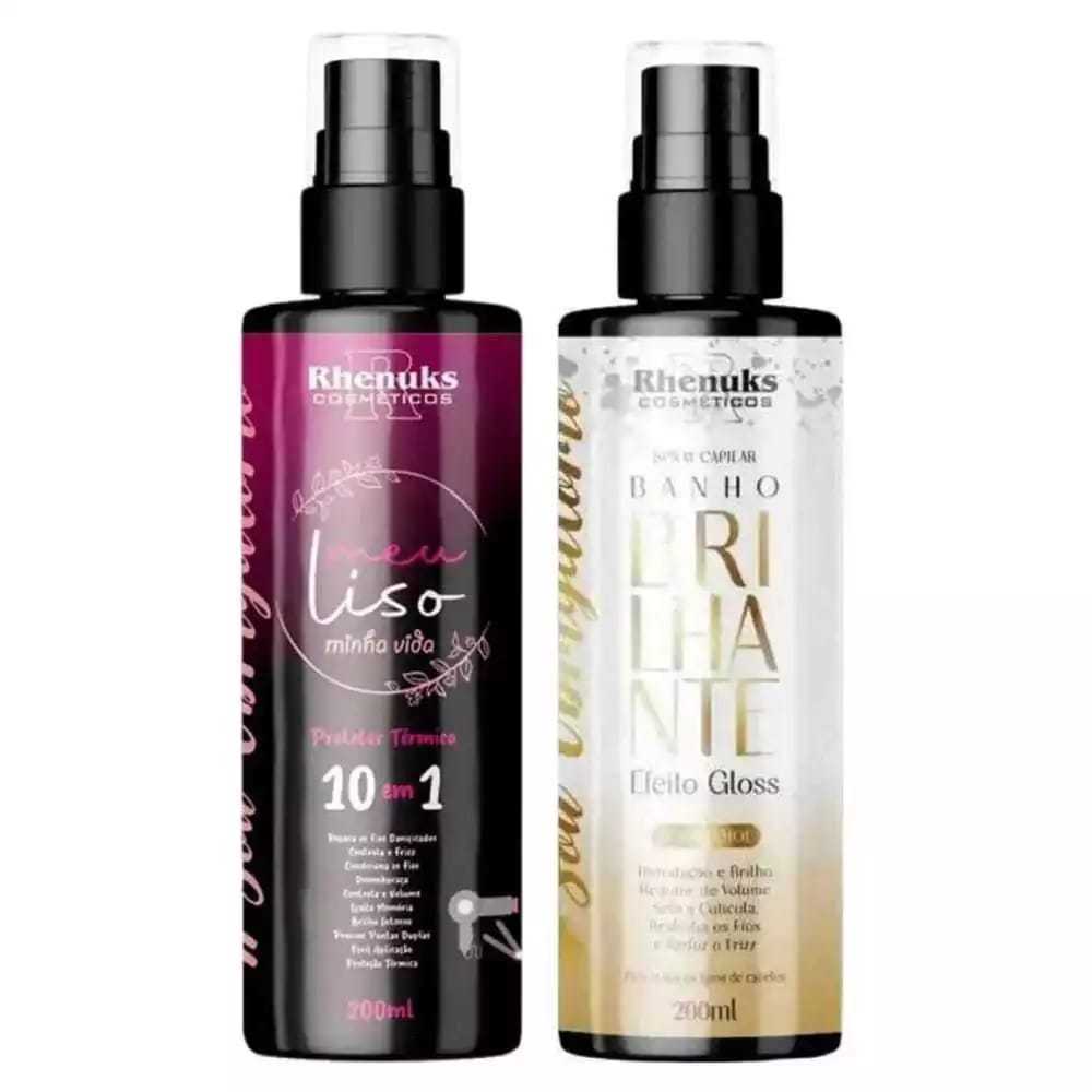 Kit Spray Capilar Meu liso + Spray Capilar efeito GLOSS BANHO BRILHANTE 200ml CADA