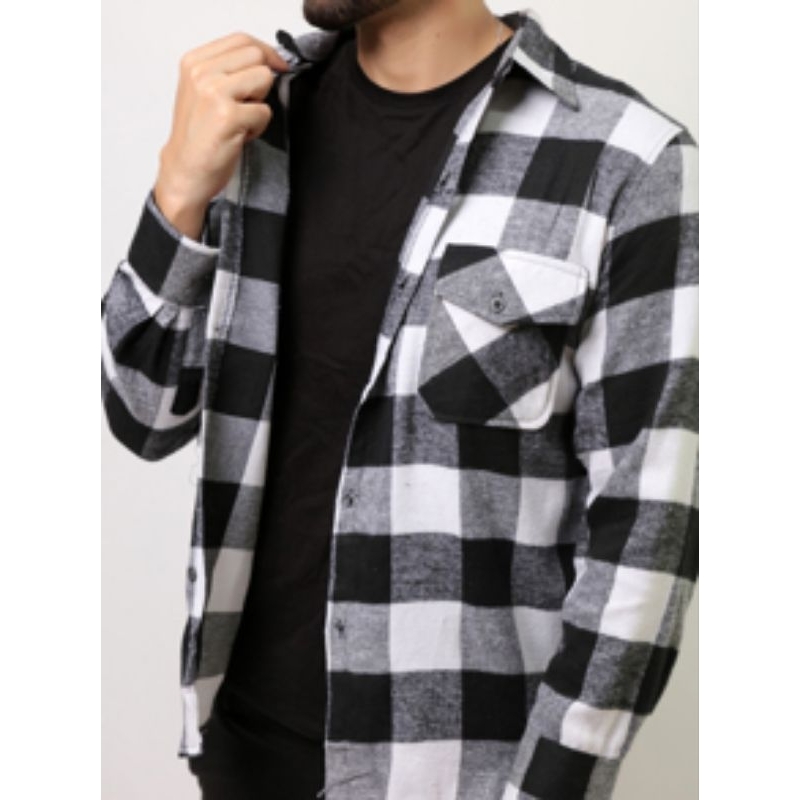 Camisa manga Longa xadrez FLanela manga longa COM 2 BOLSO miuto  BOM