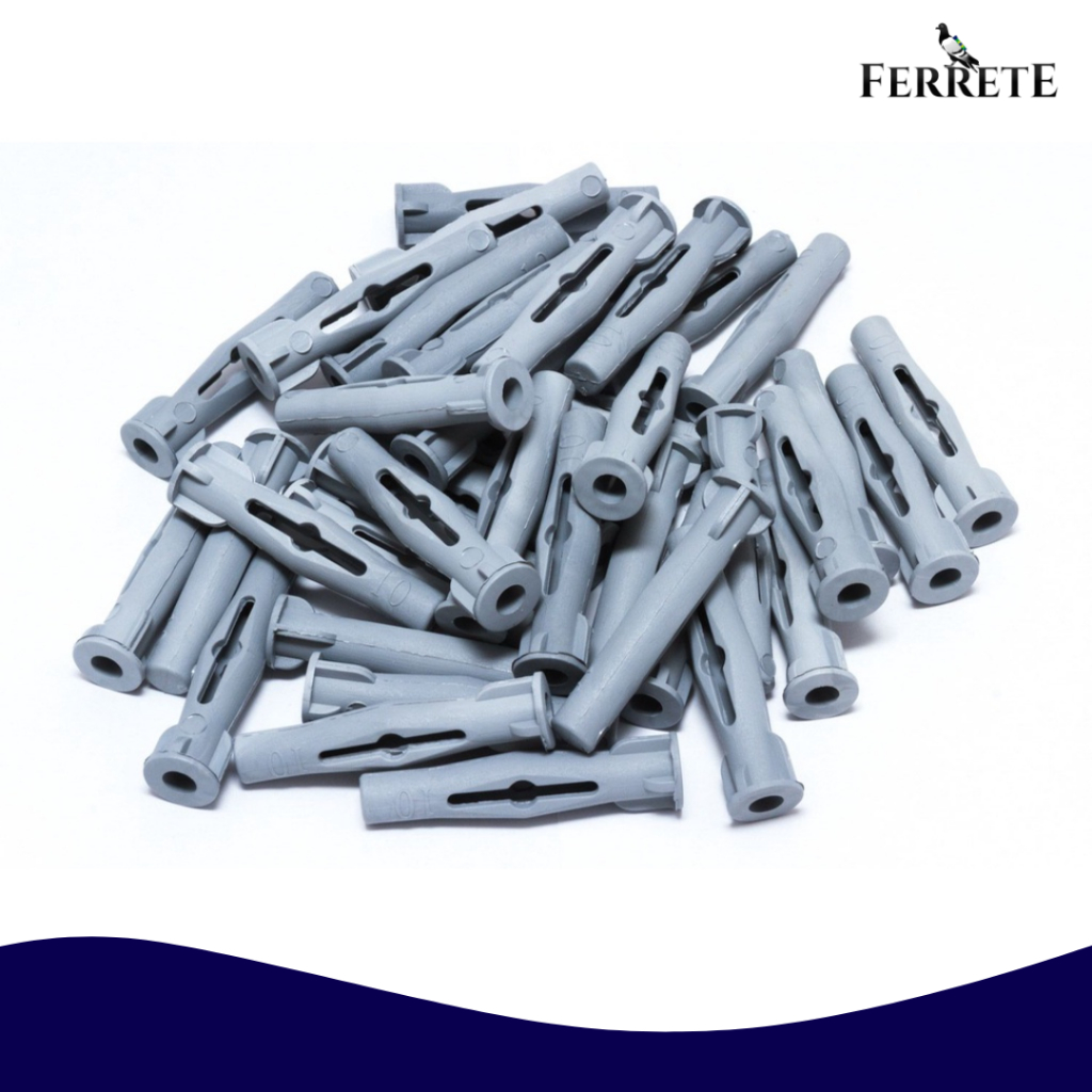 Bucha de fixação para tijolo furado, bloco, 6mm, 8mm, 10mm e 12mm, pacote com 200, 100 ou 50 peças