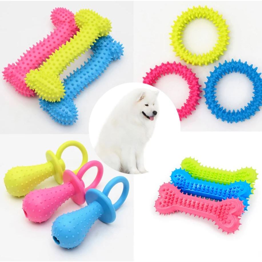 Kit 4 Brinquedos Para Pet Mordedor Divertido Colorido Cachorro Pequeno/Médio Porte