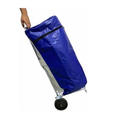 KIT COMPLETO - Bolsa Sacoleira Lona Impermeável + Carrinho Alumínio