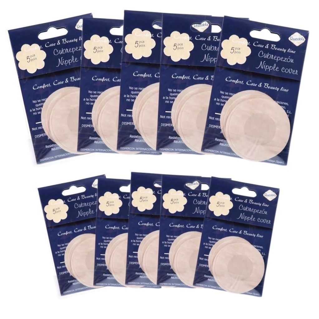 kit Até 100 Tapa-Seios Invisível Adesivo Protetor com 7,5cm de Diâmetro para Tampar Mamilos/Aureola/5PARES