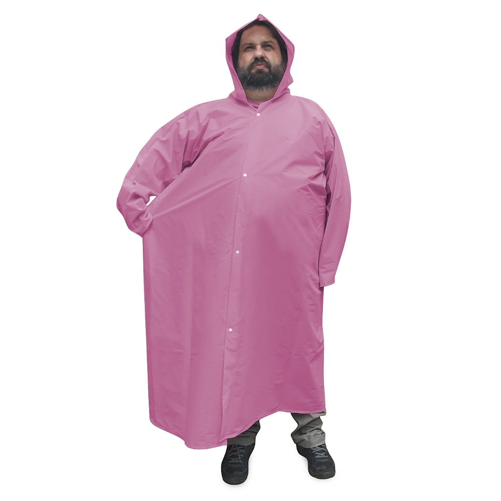 Capa De Chuva Rosa Tamanho Especial Plus Size