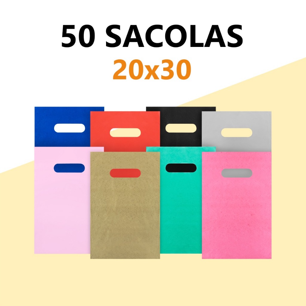 50 sacolas plastica boca de palhaço 20x30 pra loja