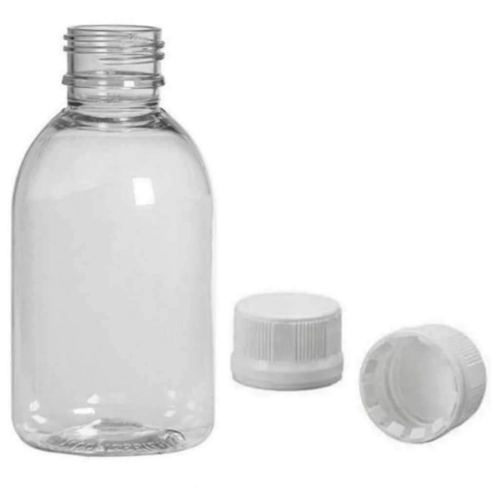 Frasco Pet 100ml Cristal 10 Unidades + Tampa Lacre Com Vedante Rosca 24