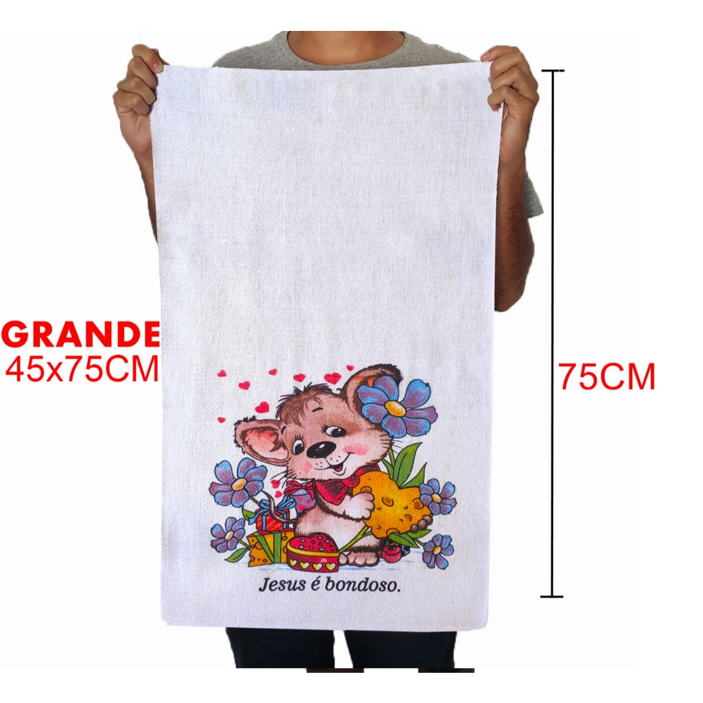 Kit 12 Pano De Prato Grande 45x75 CM Pano de Copa E Cozinha Estampado Algodão 12 Unidades