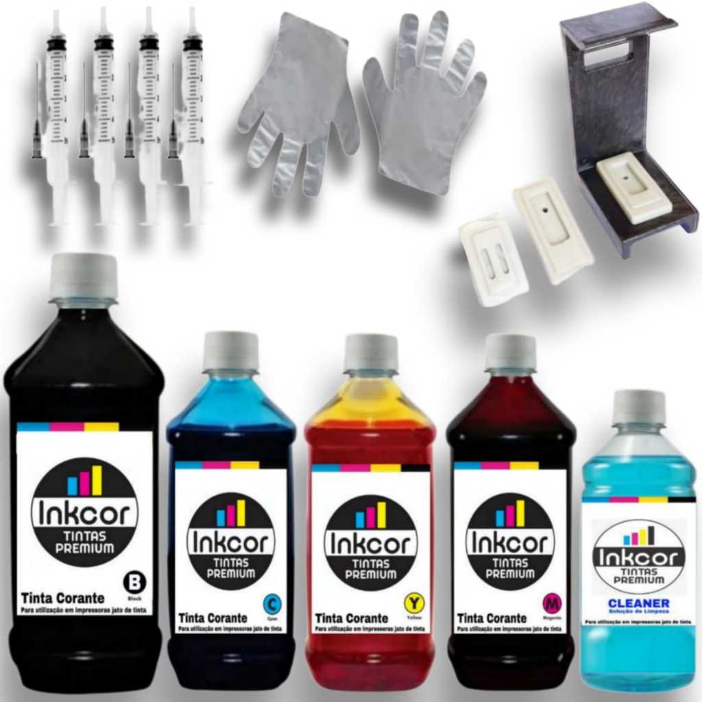 Tinta Recarga Cartucho 667 664 662 60 901 Compatível Impressora HP 2776 2700 2600