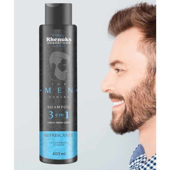Shampoo For Men 400ml 3 em 1 Rhenuks