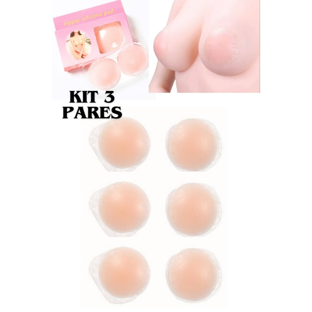 kit 3  Pares de  Adesivos Esconde Tapa Bico Seios Peito Aureola Silicone pronto entrega
