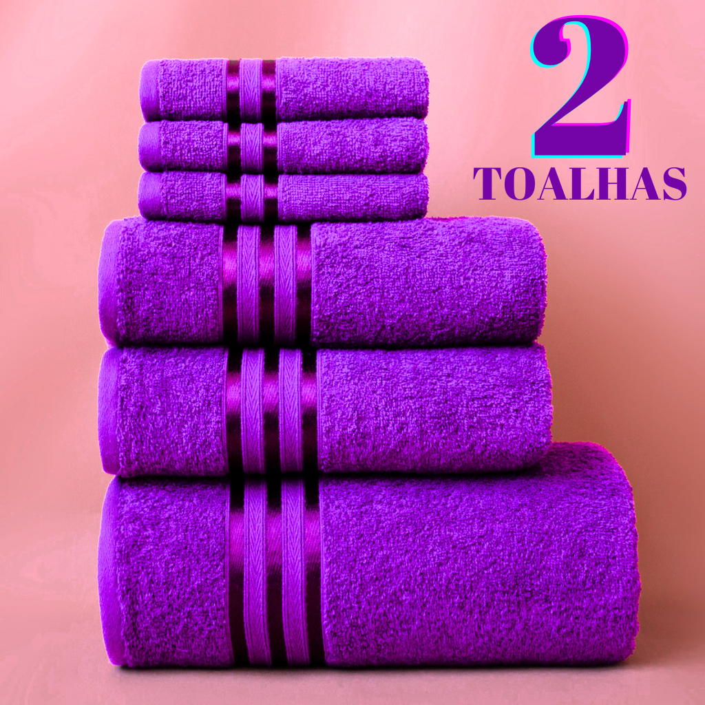 KIT 2 Toalhas - Banho e Rosto 100% algodão, banheiro soft