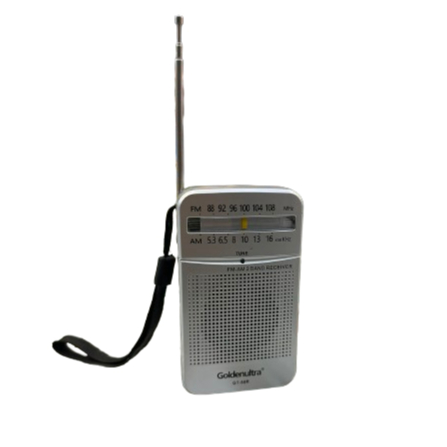 Mini Rádio Portátil Bandas AM e FM Recarregavel GT-50R