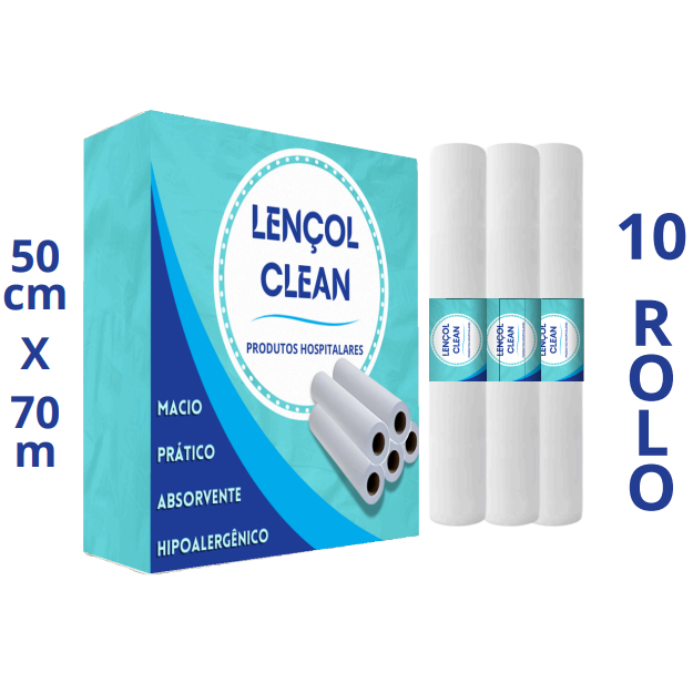 Kit 10 Lençol Descartavel Papel Hospitalar Maca 70x50 10 Rolos