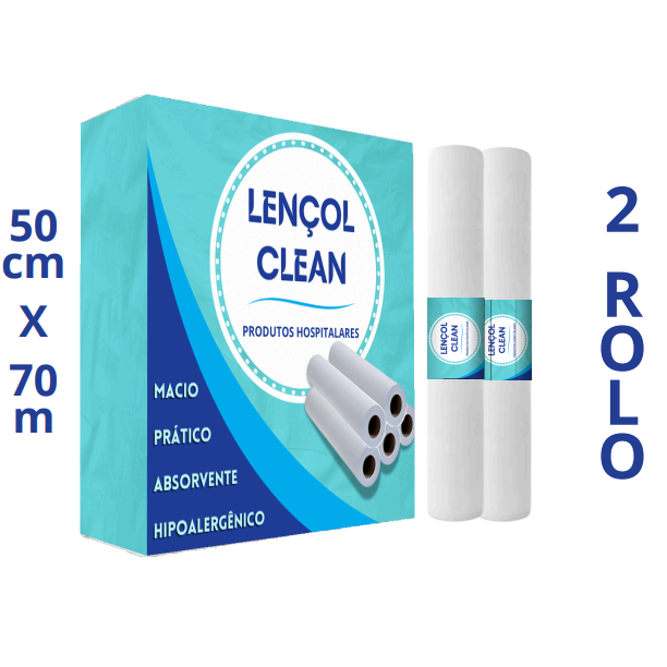 Kit 2 Lençol Descartavel Papel Hospitalar Maca 70x50 2 Rolos