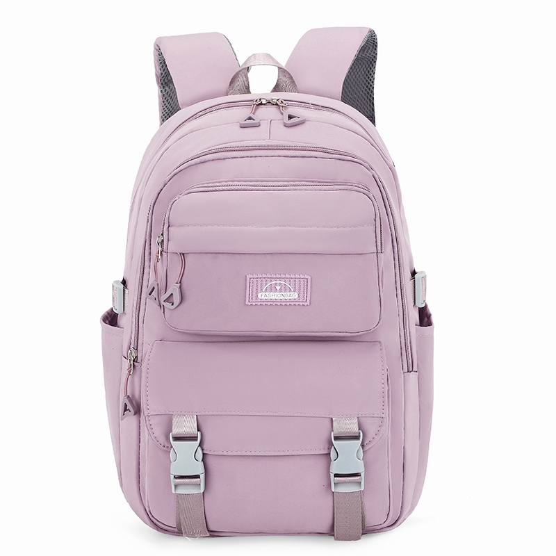 Mochila Feminina escola de nylon Impermeável com bolsa anti-furto na verso 6017