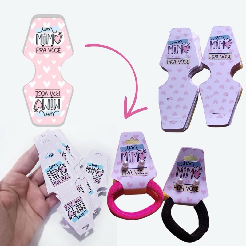150 tags de xuxinha para cabelo mimo para cliente