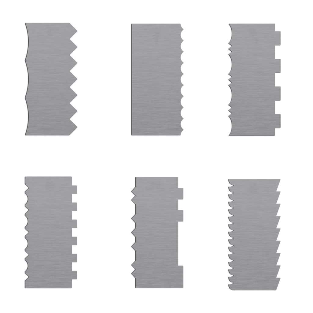 Kit Espátulas De Bolo 6 Uni 12 Modelos Diferentes Em Inox