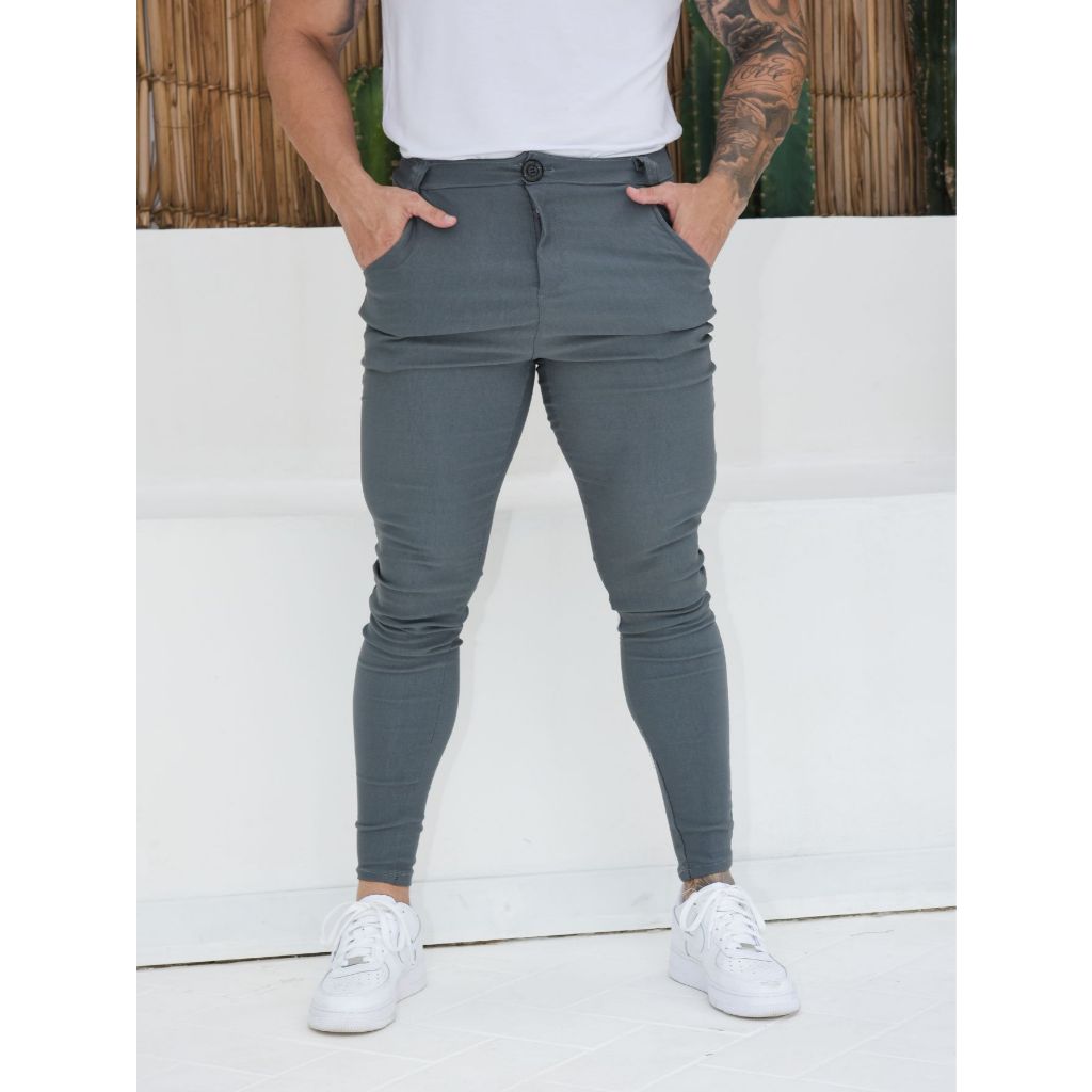 Calça Social Masculina Bengaline Skinny Alfaiataria com Elastano