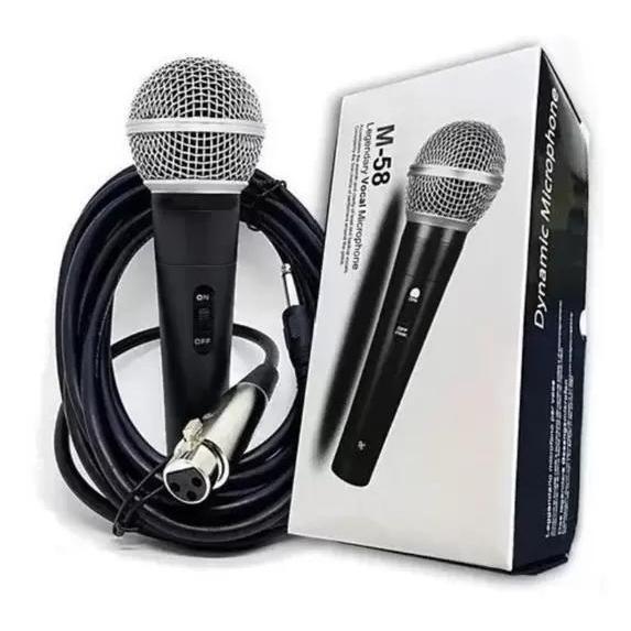 Microfone Profissional Sm58 Com Cabo 5 Metros Chave Liga E Desliga Alta Sensibilidade Envio Imediato