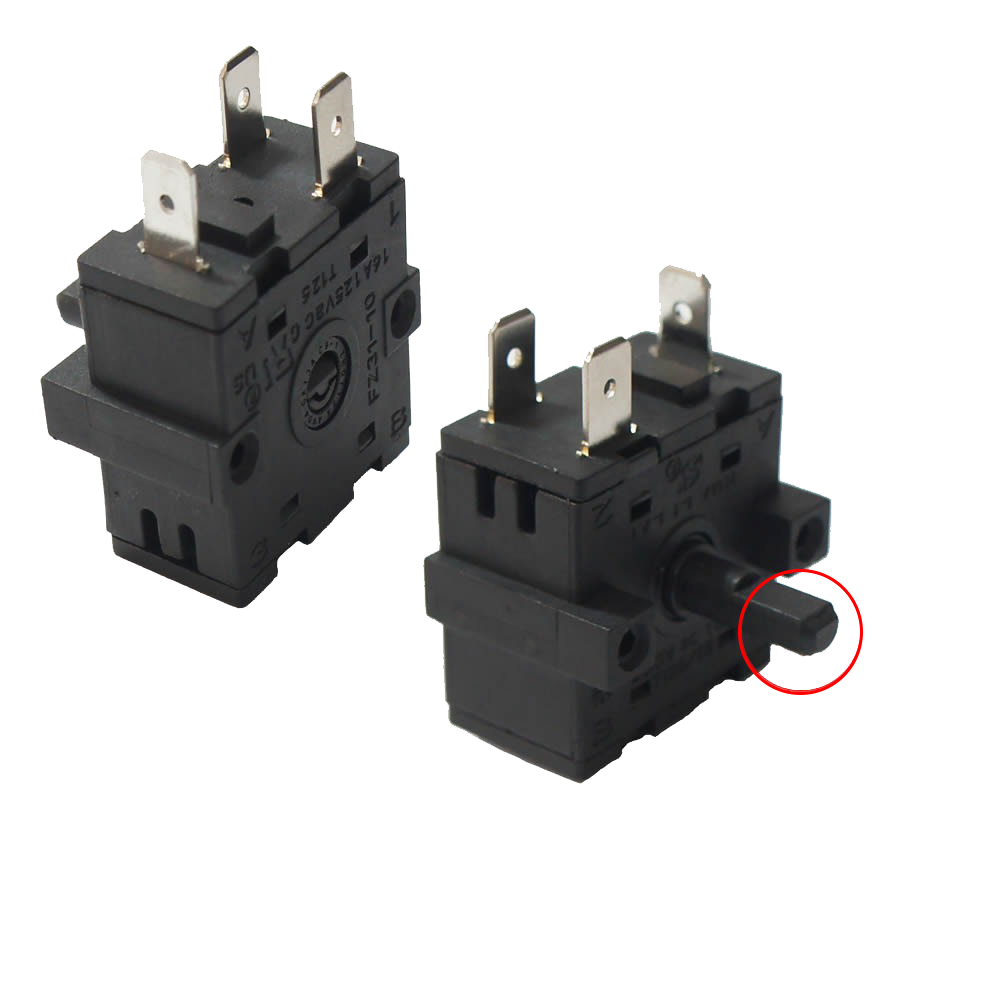 CHAVE SELETORA PARA FORNO ELETRICO- 16A 3 TERMINAIS 4 POSICOES (FZ31-10 GIRO DE VOLTA COMPLETA / 360°)
