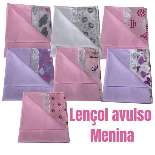 Lençol para berço padrão americano SEM ELASTICO 100% algodão MENINA