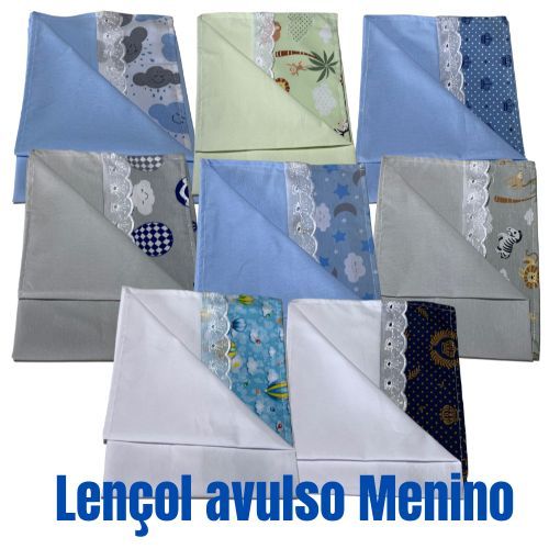 Lençol para berço padrão americano SEM ELASTICO 100% algodão MENINO