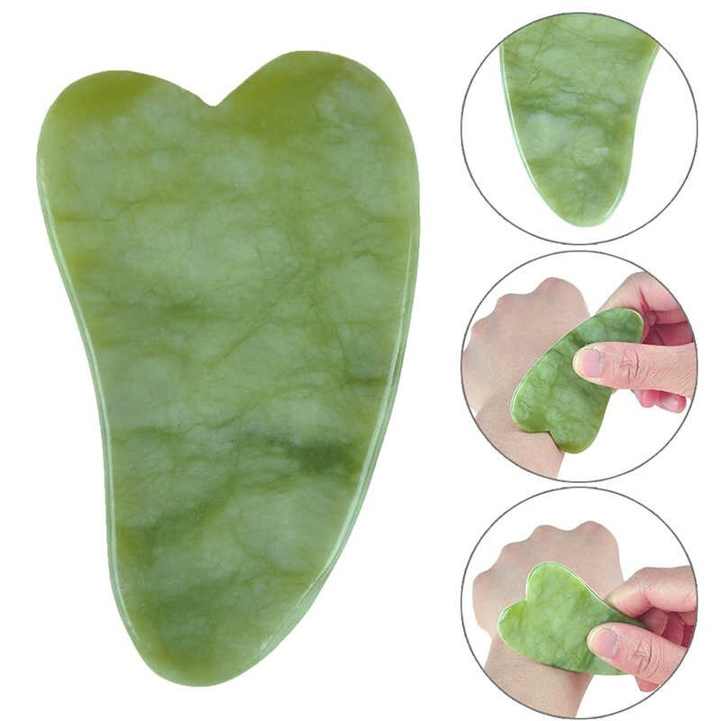 Massageador Harmonização Facial Pedra Gua Sha Vibrador Gold Rolo Jade Good Skin Afina Rosto