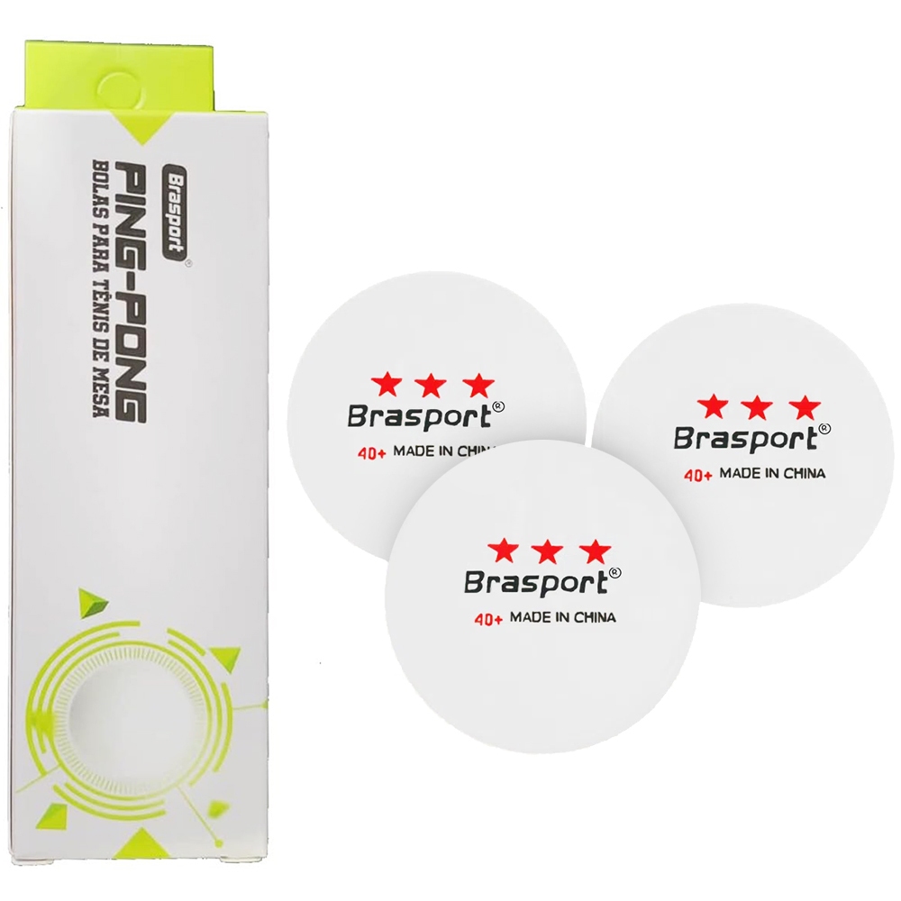 Bolinha de Ping Pong de Mesa c/ 3 Unidades (Kit 1, 2 e 3 Caixas) -  Brasport