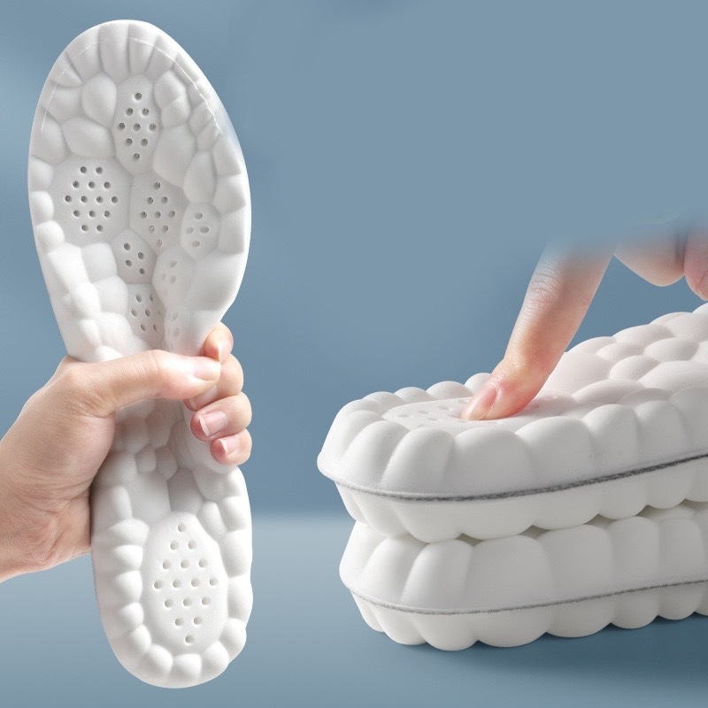 Palmilhas 4D  Esportivas De Látex De Alta Elasticidade Soft Shoe Pads Suporte De Arco Ortopédicas Desodorante Respirável