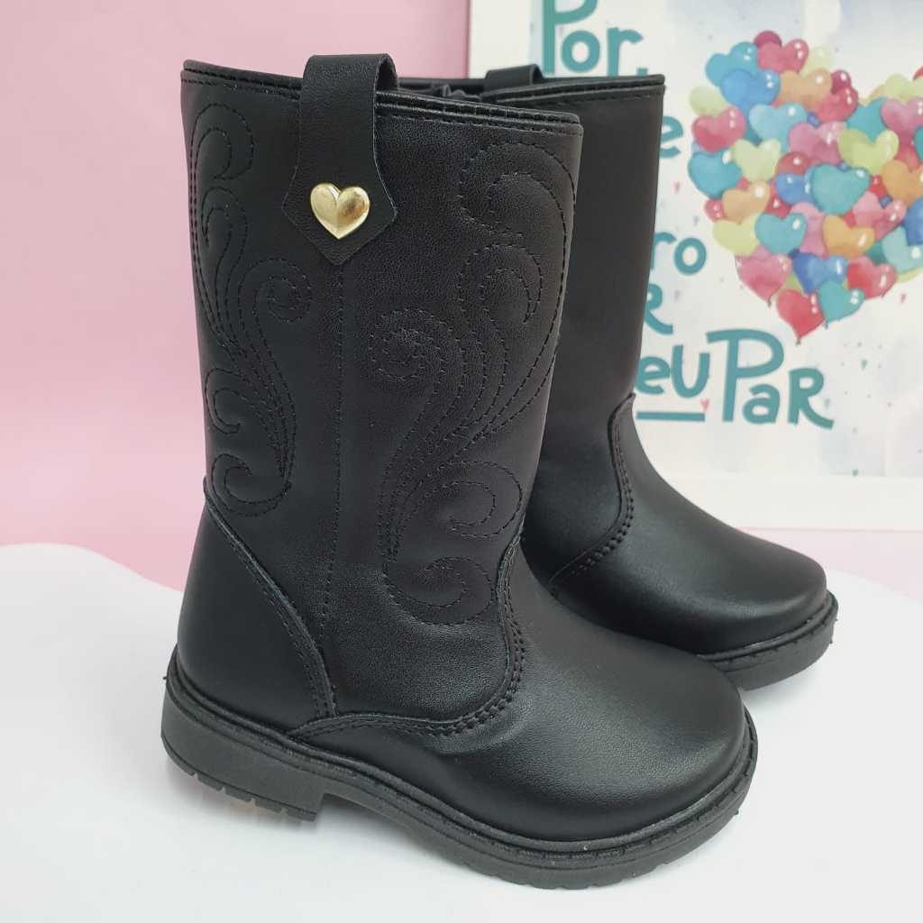 Bota Texana Infantil Menina Rodeio Country Cano Alto
