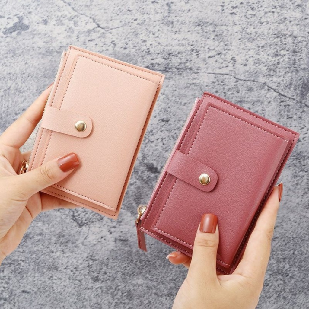 Carteira Ferrolho De Couro Nova Moda Mulheres  PU  Coin Purse Bolso Com Zíper Pequeno Borla Titulares Cartões