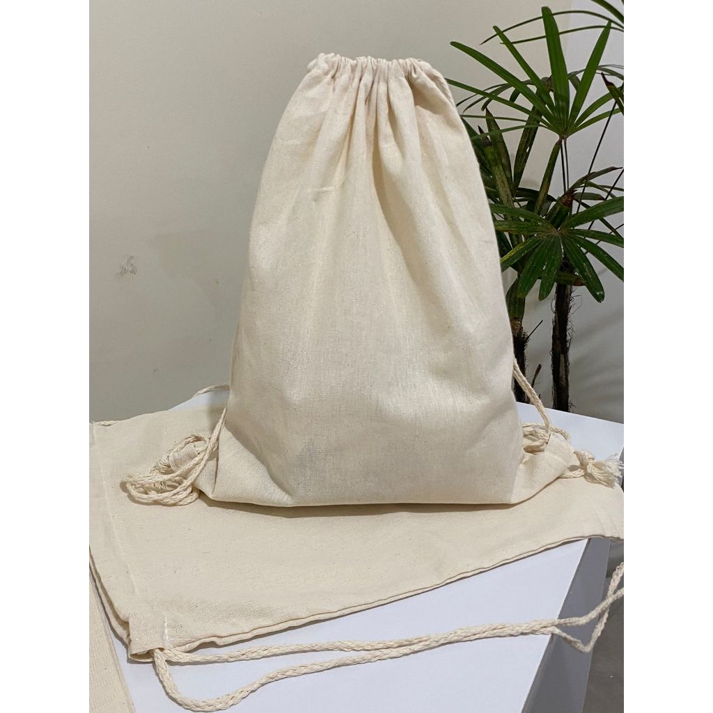 KIT 2 SACOCHILA ecologica de algodão cru Grande 34cmx43cm 100% Ecológica