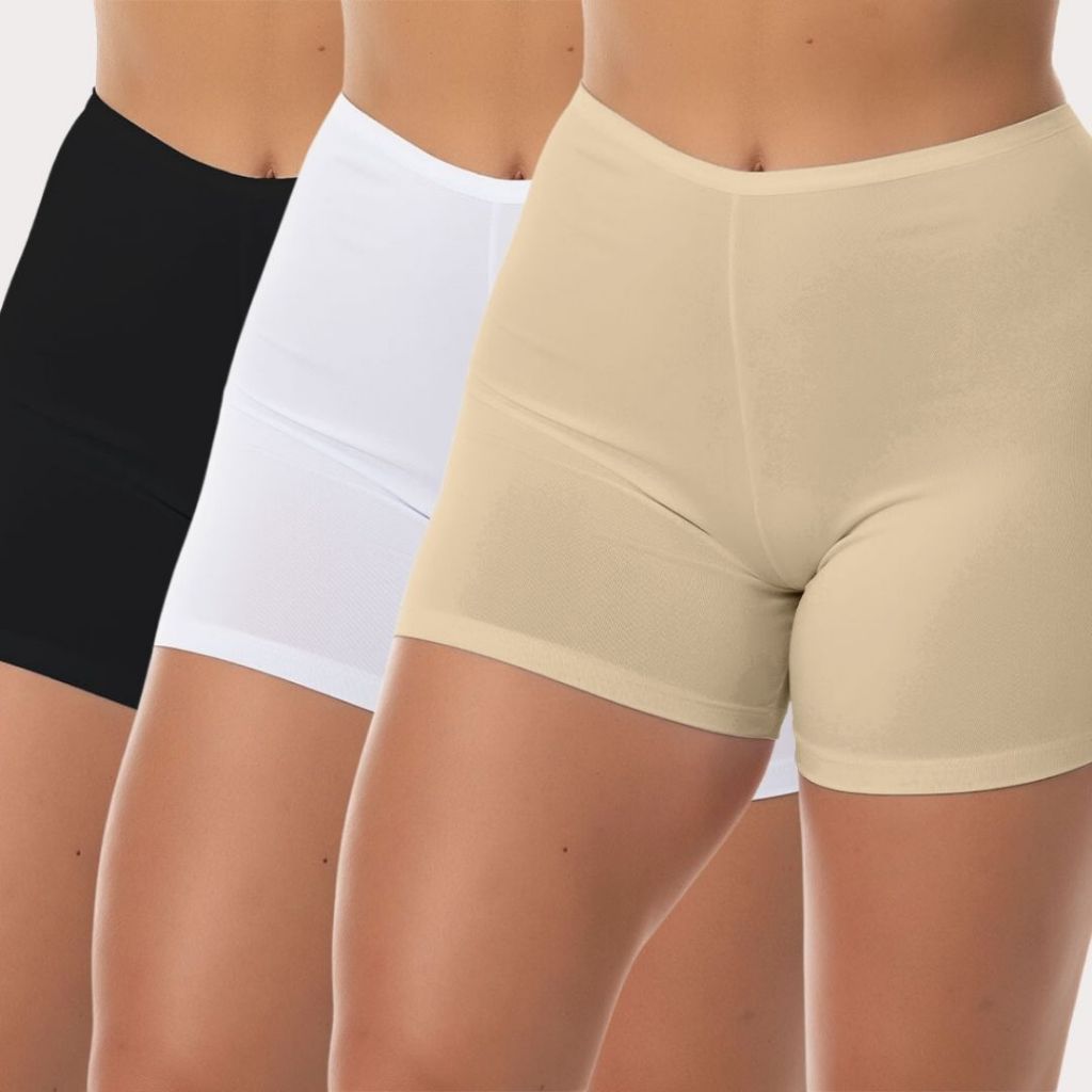 Kit 3 Short Anagua Liso para Saia e Vestido Segunda Pele